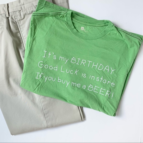 GAP It’s My Birthday Buy Me A Beer T-Shirt Medium - Picture 1 of 8